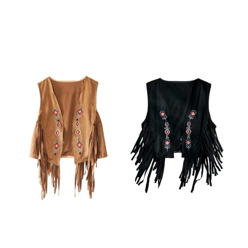 Women vest with - vest, tassel