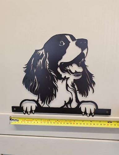 Spaniel dog fence topper - fence, black