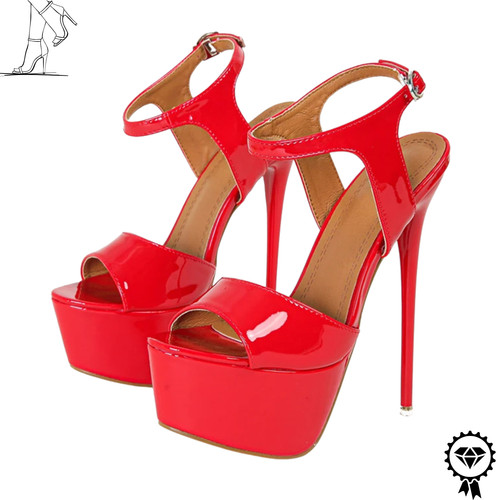 Red sexy patent leather - red,