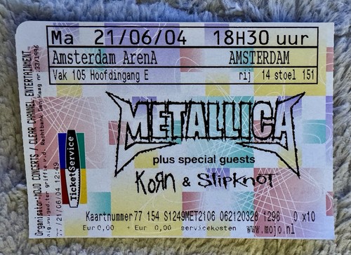 2004 metallica ticket - 2004,