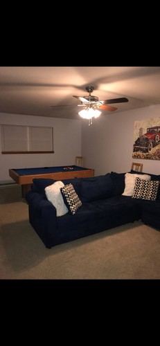 Blue traditional sectional - traditional,