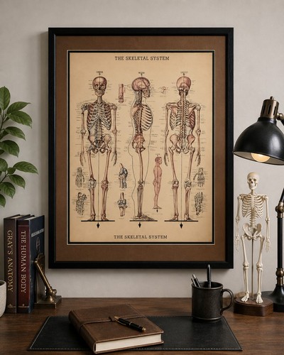Framed skeletal system anatomy - system,