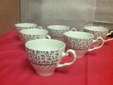 6 x ROYAL VICTORIA ROSE BOUQUET TEA CUPS/ TEACUPS,  IRONSTONE