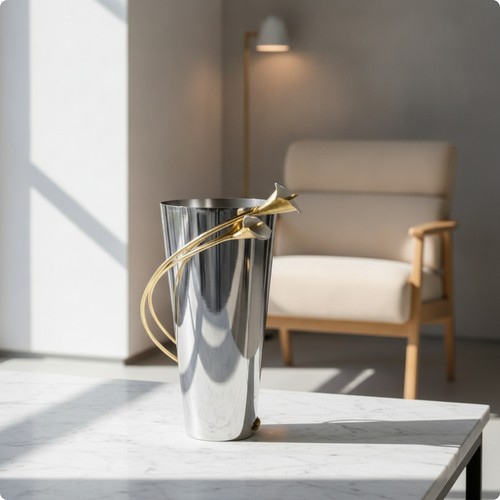 Vase with gold - with, accent