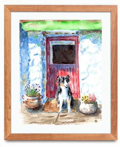 Watercolor irish cottage - watercolor,