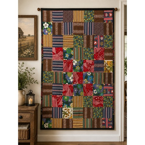 Vintage patchwork quilt - vintage,
