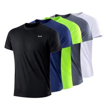 Mens Quick Dry Short Sleeve Gym T Shirt Moisture Wicking Lightweight Sports Top