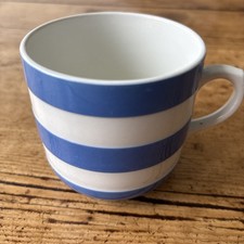 Cornish Ware Cup Vintage T G Green - Blue & White Stripe single cup / small mug 