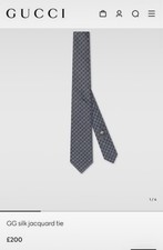 Gucci GG Logo Tie Navy Blue, 100% Silk