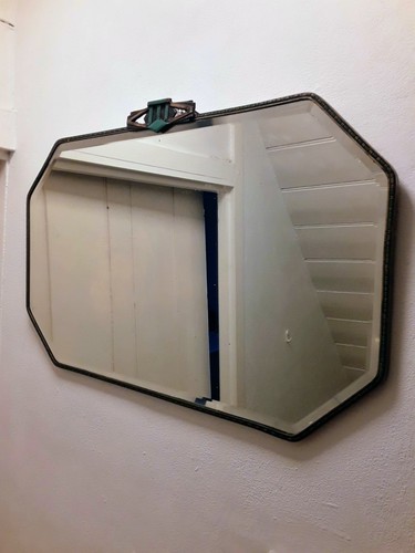 Art deco bevelled metal framed - bevelled,