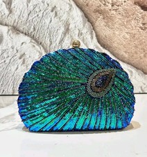 Handmade Peacock Clutch Bag