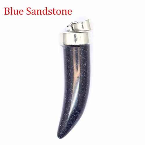 Natural gemstone horn pendant - natural,