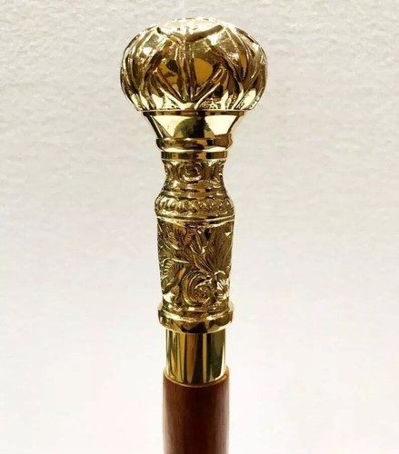 Vintage wooden walking stick - wooden,
