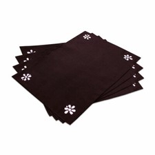 4 black placemats with gem