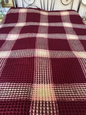 Vintage Derw Welsh Wool Waffle Blanket/Throw
