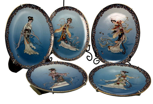 Vintage porcelain plates five - porcelain,