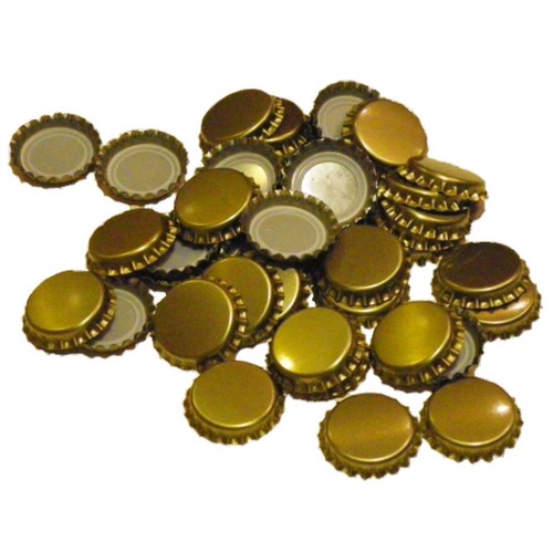 Crown caps gold bottle tops - gold,