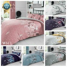 Printed Feathers Duvet Cover Quilt Bedding Set & Pillowcases Single Double King