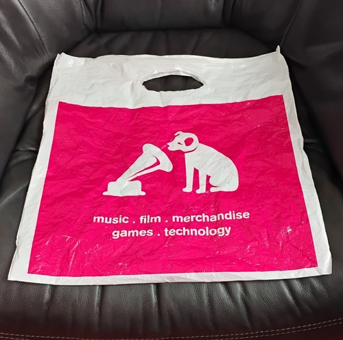 Hmv plastic shopping carrier - plastic,