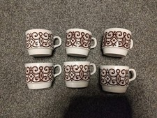 6 X Biltons Celtic Rose Ironstone Tableware Cups Mug Staffordshire Stackable VGC