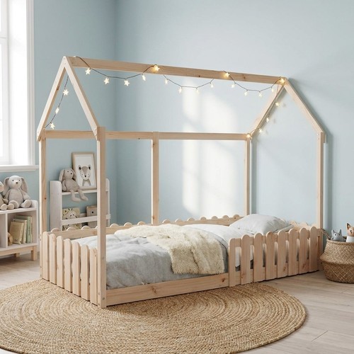 Kids house bed frame - kids, 90x190cm