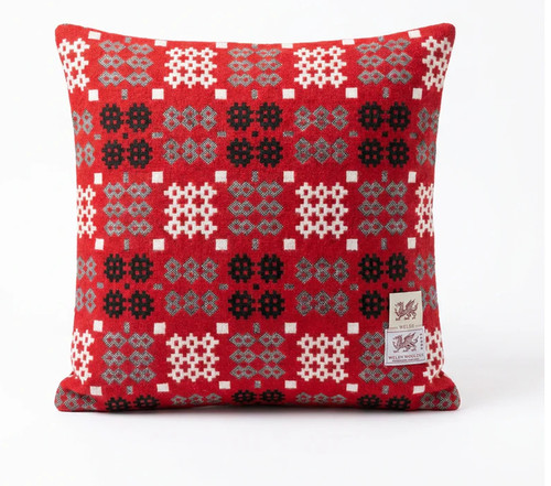 Red lambswool welsh tapestry - lambswool,