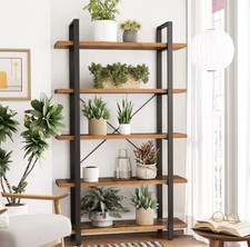 Industrial 5 Tier Bookshelf