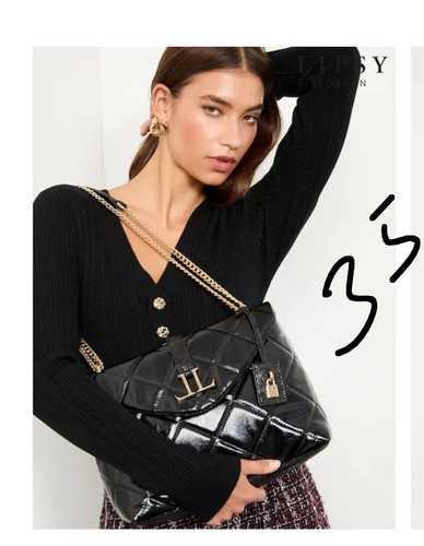 Lipsy black croc - , shoulder