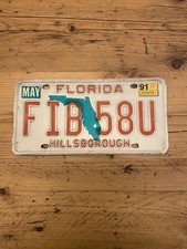 Vintage Florida - HILLSBOROUGH - US Car License Plate FIB 58U