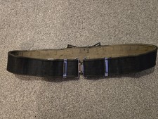 British Army 37 Pattern Belt Size Large. Black with Silver Buckle