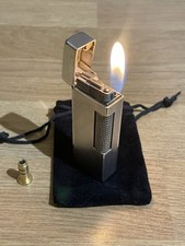 Vintage Dunhill Rollagas Lighter Silver Plated Serviced With Pouch And Adapter