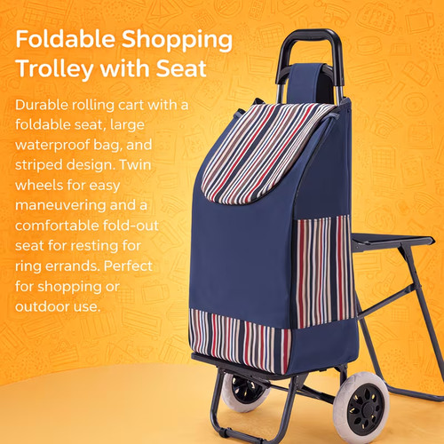Foldable shopping trolley with - shopping,
