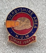 Derbyshire Area Colliery Mining Miners Strike 1984 NUM  Badge