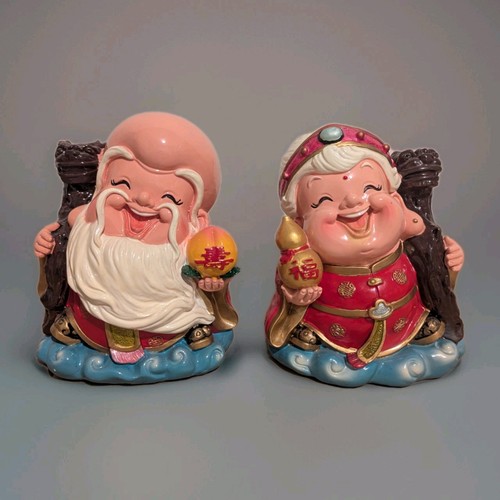 Pair laughing buddha resin - pair,