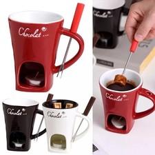 Chocolate Fondue Cup Chocolate Fondue Mug with Fork and Tealight Candle Fondue W