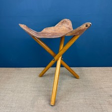 VINTAGE LEATHER SEAT WOOD