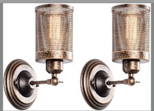 LULING Steampunk Metal Net Lampshade Interior Vintage Wall Lamp Adjustable Light