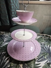 Bombay duck Miss Darcy 3 tier lavender silver spot cake stand