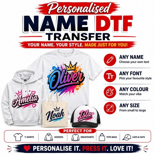 Personalized name dtf heat - name,