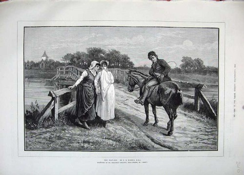 Original old antique print - antique,