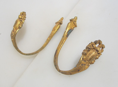 Antique brass curtain tie - curtain,