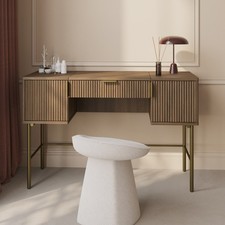 Dark Oak Ribbed Dressing Table