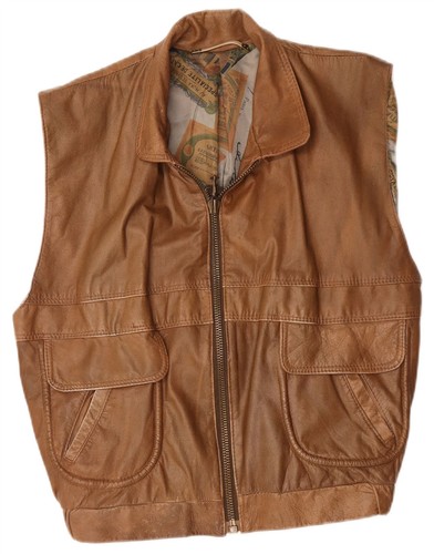 Vintage mens leather gilet - mens,