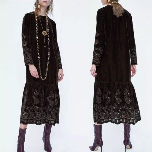 Zara women velvet midi - zara,