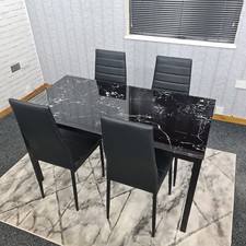 Black dining table set - black,