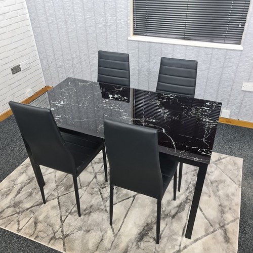 Black dining table set and - black,