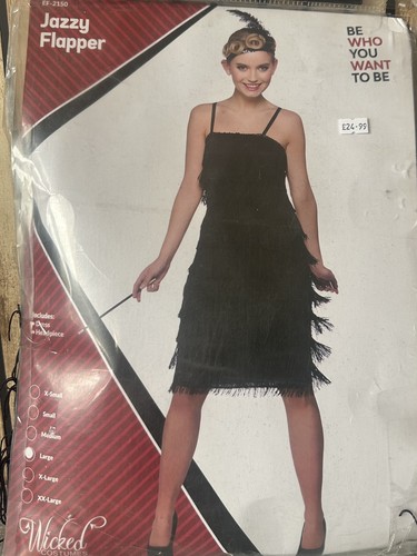 Ladies black flapper costume - flapper,