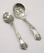 2 Vintage Silver Plated Jam / Preserve Spoons - Kings Pattern