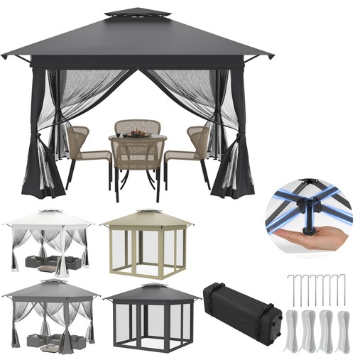 Pop gazebo with mesh - up,