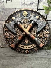 Viking theme wooden sign